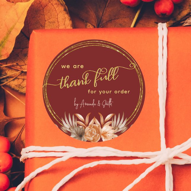 Adesivo Redondo Cartazes comerciais de ação de graças para cliente (Criador carregado)