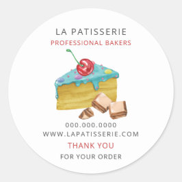 Adesivo Redondo Cartazes de padaria azul-esmalte moderno