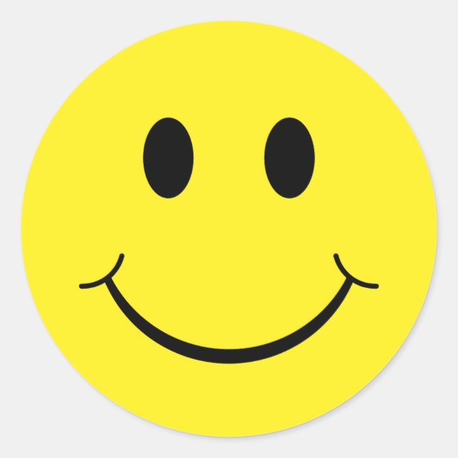 Adesivo Redondo Cartazes de rosto felizes (Frente)