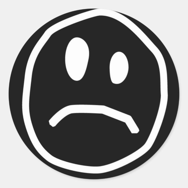 Adesivo Redondo Cartazes de rosto infelizes (Frente)