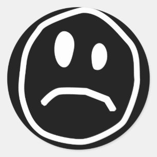 Adesivo Redondo Cartazes de rosto infelizes