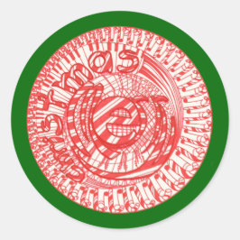 Adesivo Redondo Cartazes doces de bola de Natal