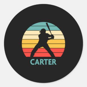 Adesivo Redondo Carter Nome Presente Camiseta de Beisebol Personal