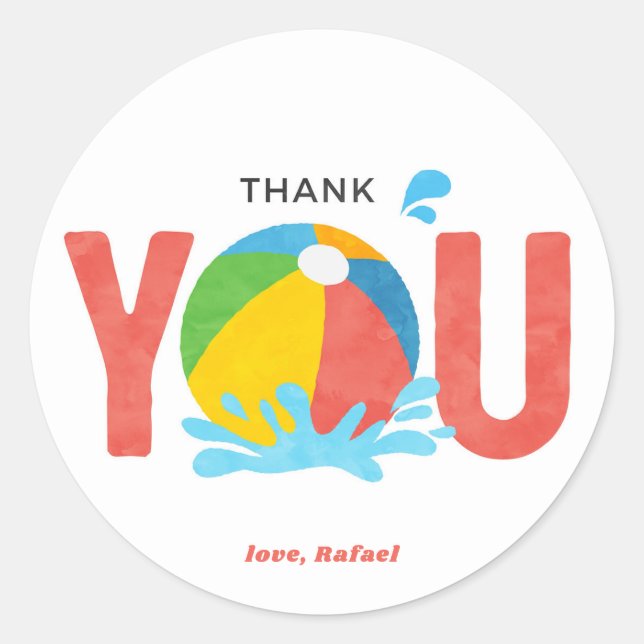 Adesivo Redondo Cartões de agradecimentos de Garota de Aniversário (Frente)