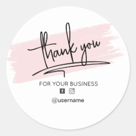 Adesivo Redondo Cartões de agradecimentos de marca comercial