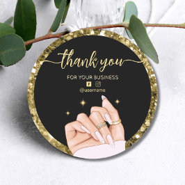 Adesivo Redondo Cartões de agradecimentos de marca comercial