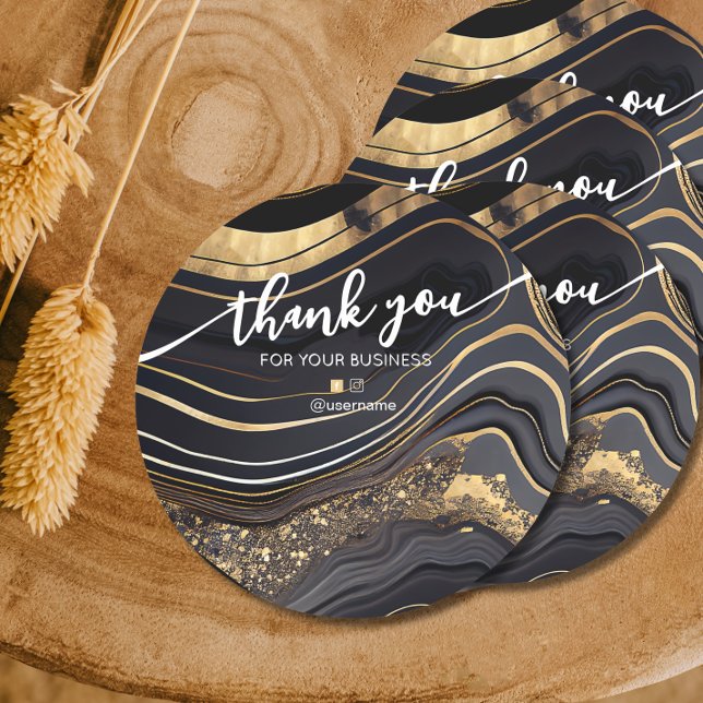 Adesivo Redondo Cartões de agradecimentos de marca comercial do Sa (Criador carregado)