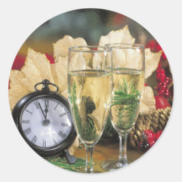 Adesivo Redondo Cartões de ano novo e autocolantes