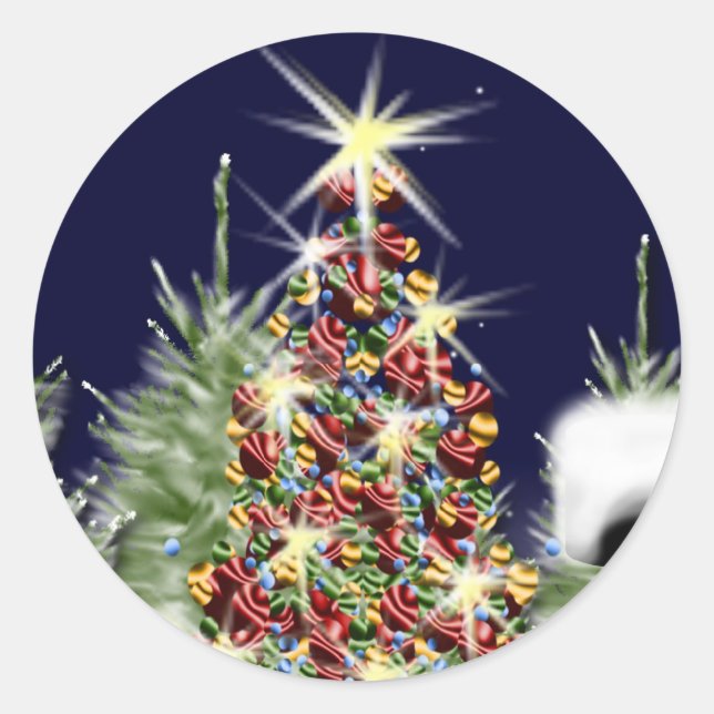 Adesivo Redondo Cartões de época de feriado (Frente)