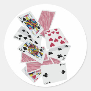 Adesivo Redondo Cartões de jogo - jogo a ganhar - encantos