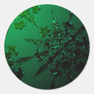Adesivo Redondo Cartões de Natal de Ornamento de Árvore Verde