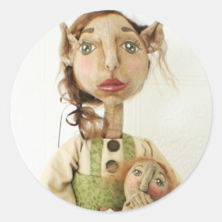 Adesivo Redondo Cartões de Natal - Pasta de Arte Folha Primitiva