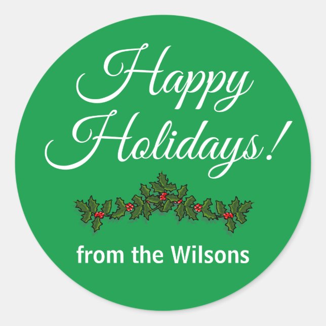 Adesivo Redondo Cartões de natal Sticker (Frente)