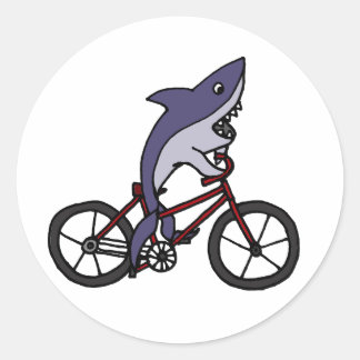 Adesivo Redondo Cartografia da Bicicleta de Circulação de Tubarões