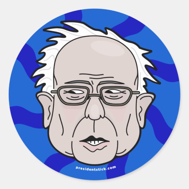 Adesivo Redondo Cartografia de Bernie Sanders (Frente)