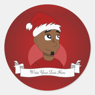 Adesivo Redondo Cartografia de cara de Natal