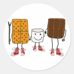 Adesivo Redondo Cartografia de Caracteres Funny Smores