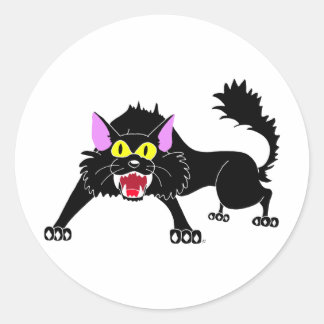 Adesivo Redondo Cartografia de Gato Preto e Zangado