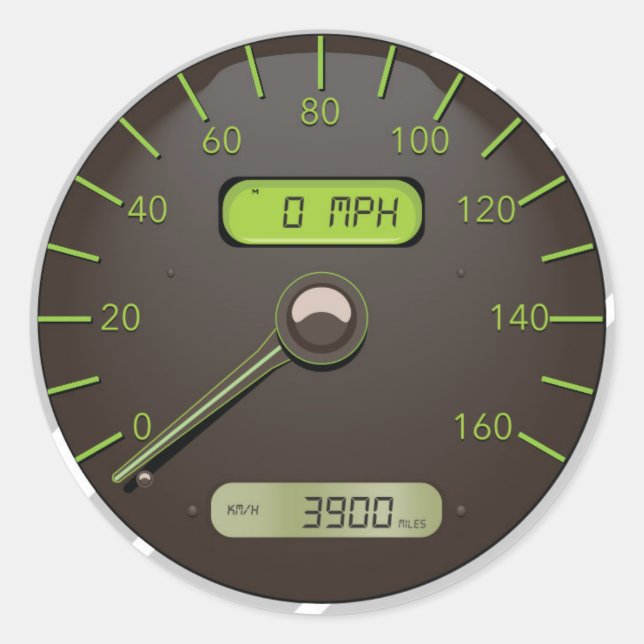 Adesivo Redondo Cartografia do acelerômetro de carro (Frente)