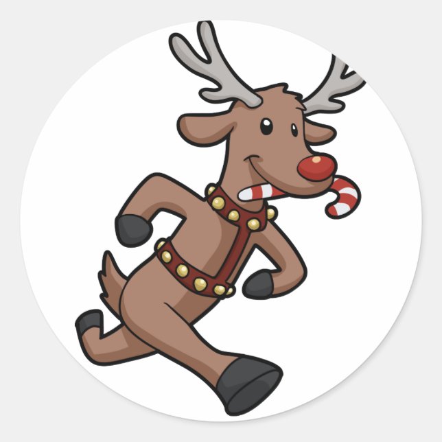 Adesivo Redondo Cartografia do Happy Reindeer Runs | escolher cor  (Frente)