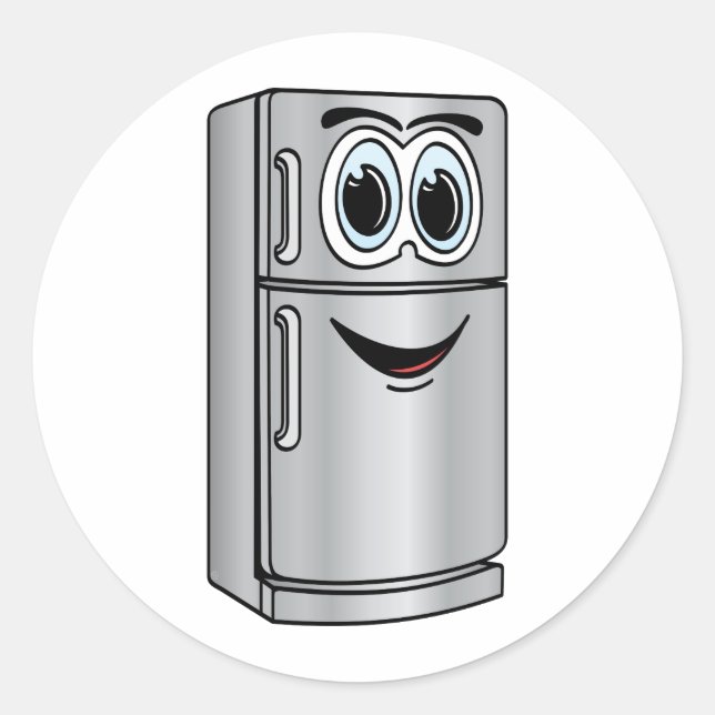 Adesivo Redondo Cartografia do refrigerador de aço inoxidável (Frente)