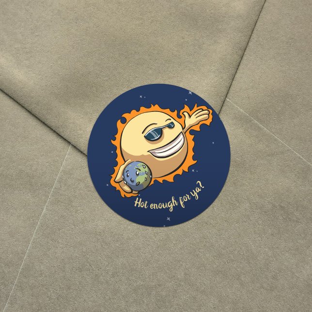 Adesivo Redondo Cartografia sobre o aquecimento global da Terra e  (Criador carregado)