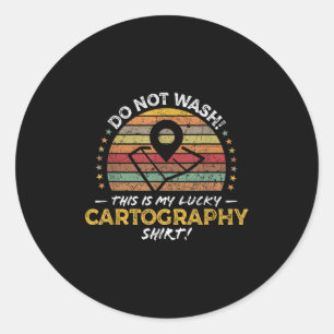 Adesivo Redondo Cartógrafo Engraçado, Mapear Citação de Citação