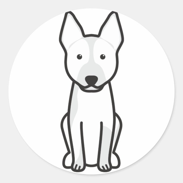 Adesivo Redondo Cartoon australiano de cães de gado (Frente)