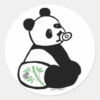 Adesivo Redondo Cartoon Baby Panda
