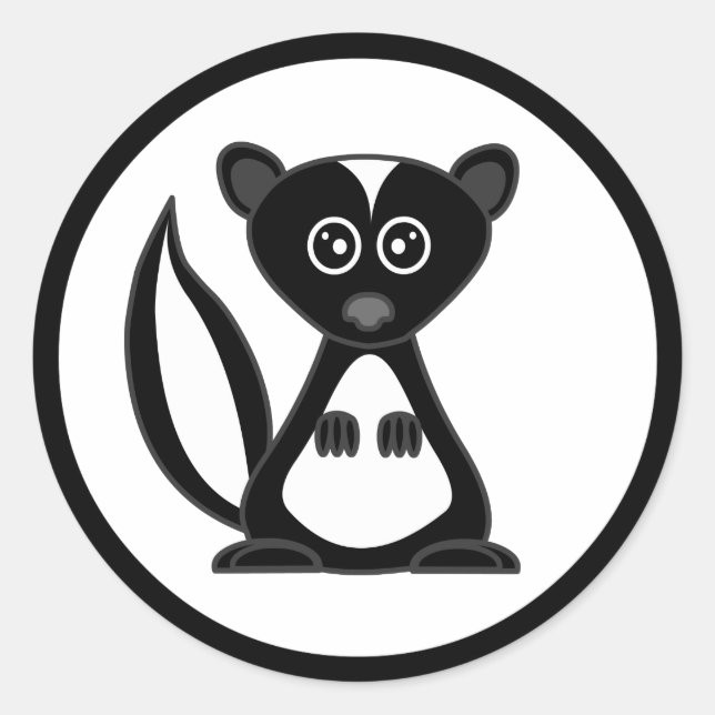 Adesivo Redondo Cartoon Bonito (Frente)