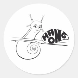 Adesivo Redondo Cartoon bonito em uma fábrica com mensagem positiv