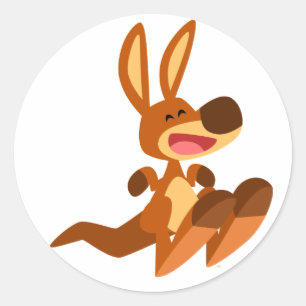 Adesivo Redondo Cartoon Bonito Kangaroo Joey Sticker