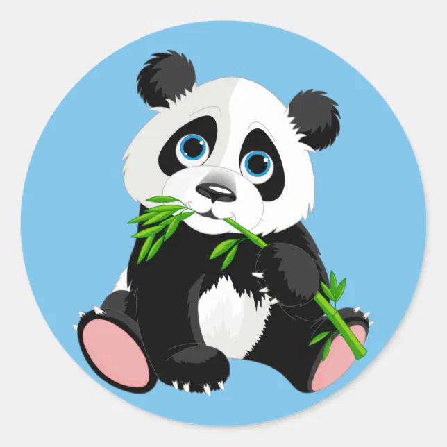 Adesivo Redondo Desenhos animados grandes personalizados da panda