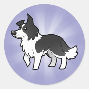 Adesivo Redondo Cartoon Border Collie