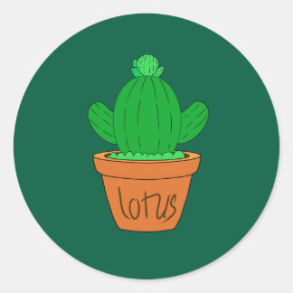Adesivo Redondo Cartoon cactus