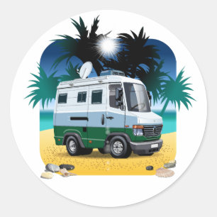 Adesivo Redondo Cartoon Camper