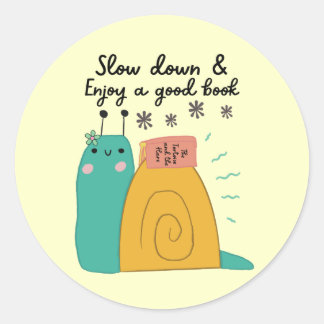 Adesivo Redondo Cartoon Cartoon Snail Doodle