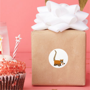 Adesivo Redondo Cartoon Coatimundi Sticker