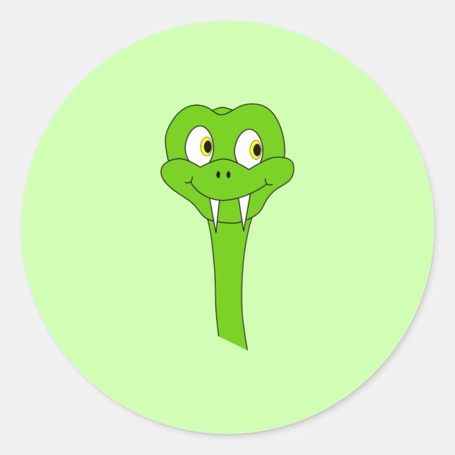 Adesivo Redondo Cartoon Cobra (Frente)