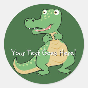 Adesivo Redondo Cartoon Crocodilo Sticker