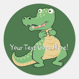 Adesivo Redondo Cartoon Crocodilo Sticker
