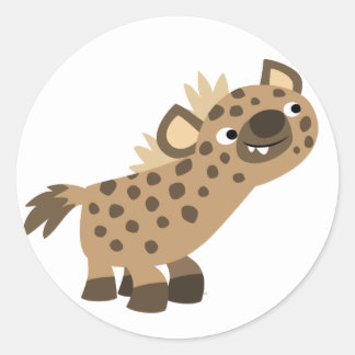 Adesivo Redondo Cartoon curioso bonito Hyena Sticker