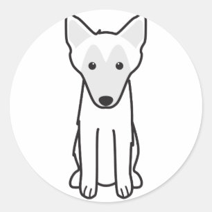 Adesivo Redondo Cartoon de Cão Malinois Belga