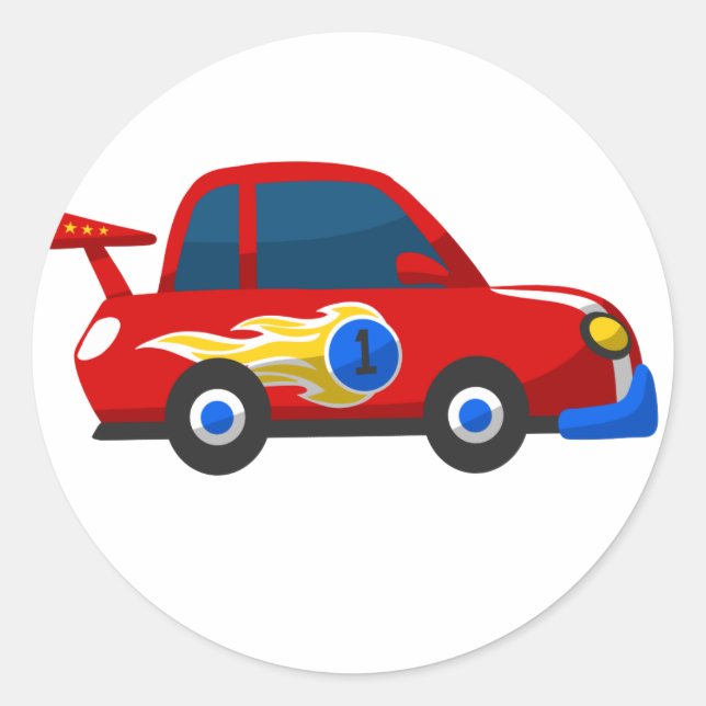 Adesivo Redondo Cartoon de corrida de bebês (Frente)