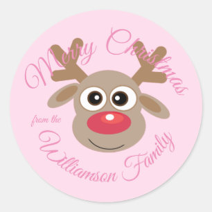 Adesivo Redondo Cartoon de Ensino de Bonitinho de Natal Novidade R