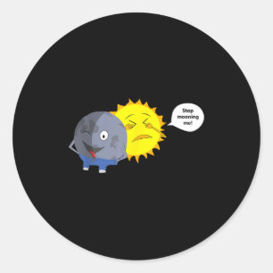 Adesivo Redondo Cartoon do Eclipse Solar