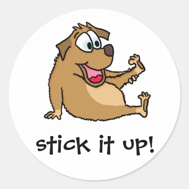 Adesivo Redondo Cartoon Dog Stickers (Frente)