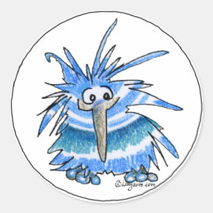 Adesivo Redondo Cartoon engraçado Kiwi Bird 5 Round Sticker