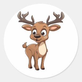 Adesivo Redondo Cartoon Feliz de Cartoon de Natal