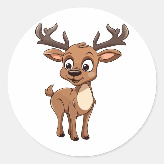 Adesivo Redondo Cartoon Feliz de Cartoon de Natal